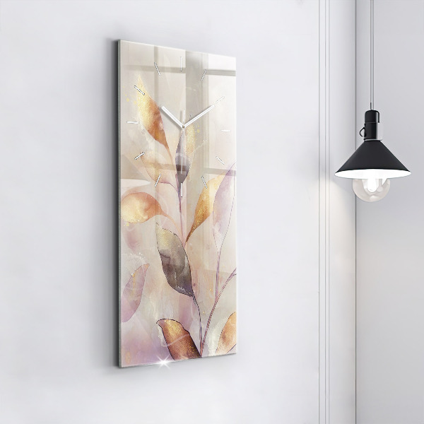Horloge murale verticale Feuilles bohèmes abstraites