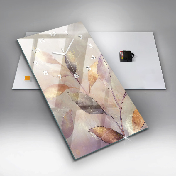 Horloge murale verticale Feuilles bohèmes abstraites
