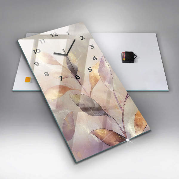 Horloge murale verticale Feuilles bohèmes abstraites