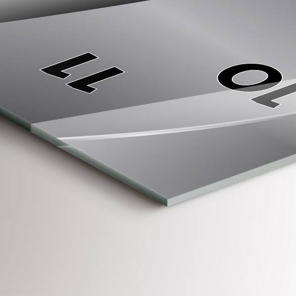 Horloge murale verticale Abstraction argentée