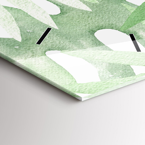 Horloge murale verticale Feuilles vertes