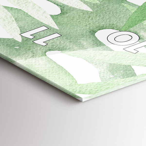 Horloge murale verticale Feuilles vertes