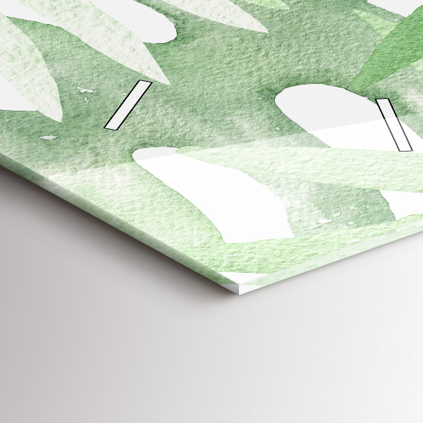 Horloge murale verticale Feuilles vertes