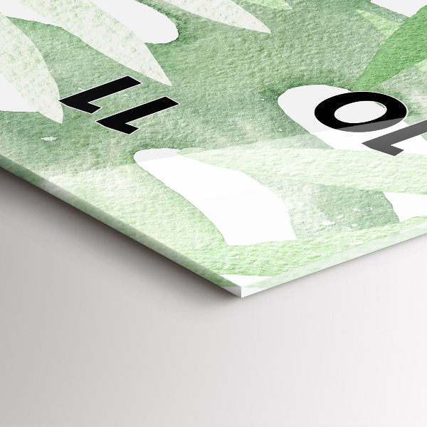 Horloge murale verticale Feuilles vertes