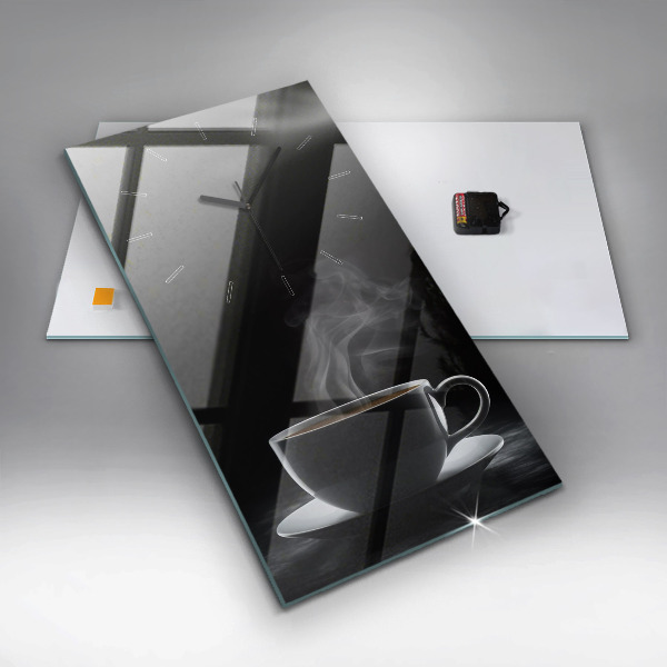 Horloge murale verticale Une tasse de café noir