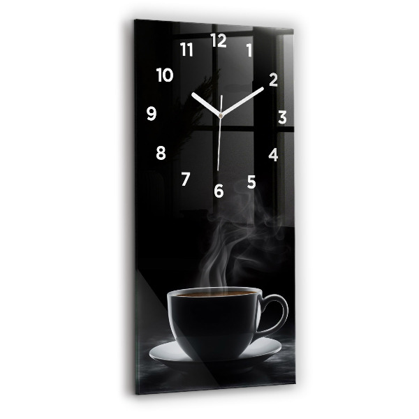 Horloge murale verticale Une tasse de café noir