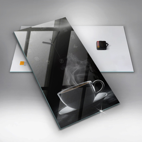 Horloge murale verticale Une tasse de café noir