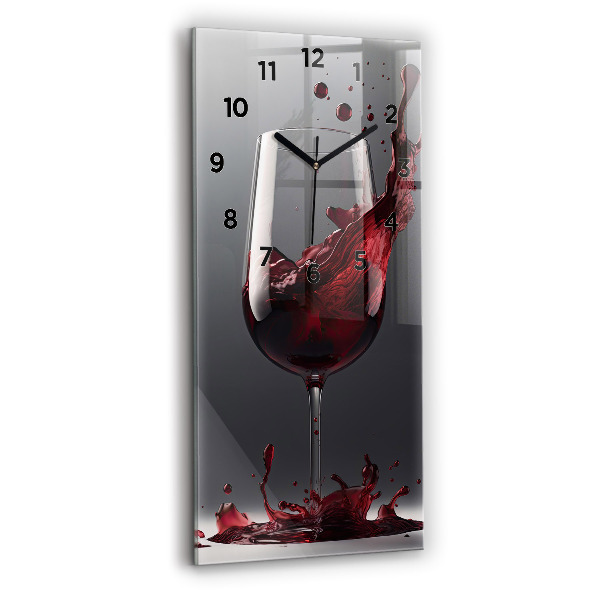 Horloge murale verticale Un verre de vin rouge