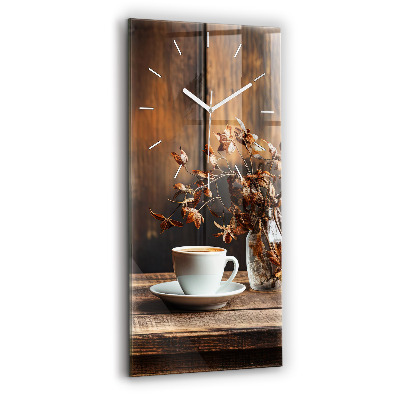 Horloge murale verticale Une tasse de café