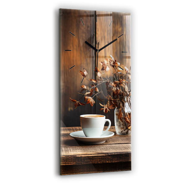 Horloge murale verticale Une tasse de café