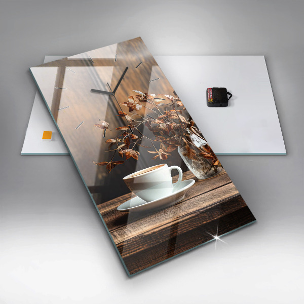 Horloge murale verticale Une tasse de café