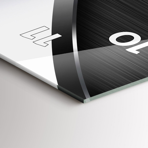 Horloge murale verticale Lignes noires et argentées