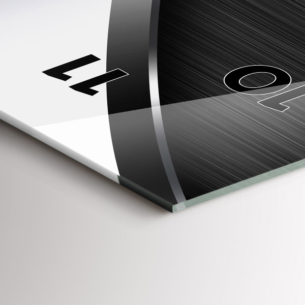 Horloge murale verticale Lignes noires et argentées