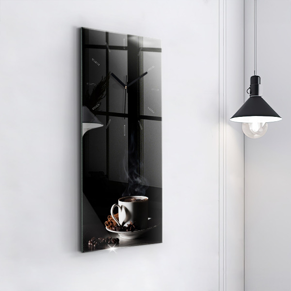 Horloge murale verticale Une tasse de café