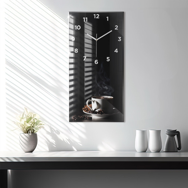 Horloge murale verticale Une tasse de café