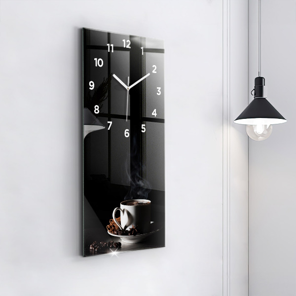Horloge murale verticale Une tasse de café