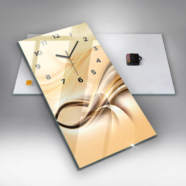 Horloge rectangulaire verticale 'Ondes d''abstraction'