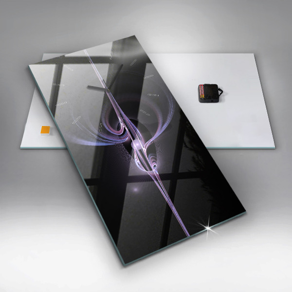 Horloge murale verticale Abstraction violette