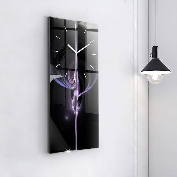 Horloge murale verticale Abstraction violette