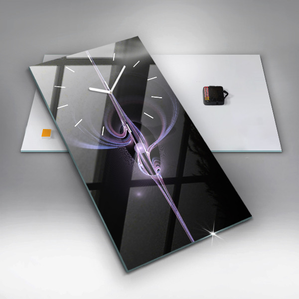 Horloge murale verticale Abstraction violette