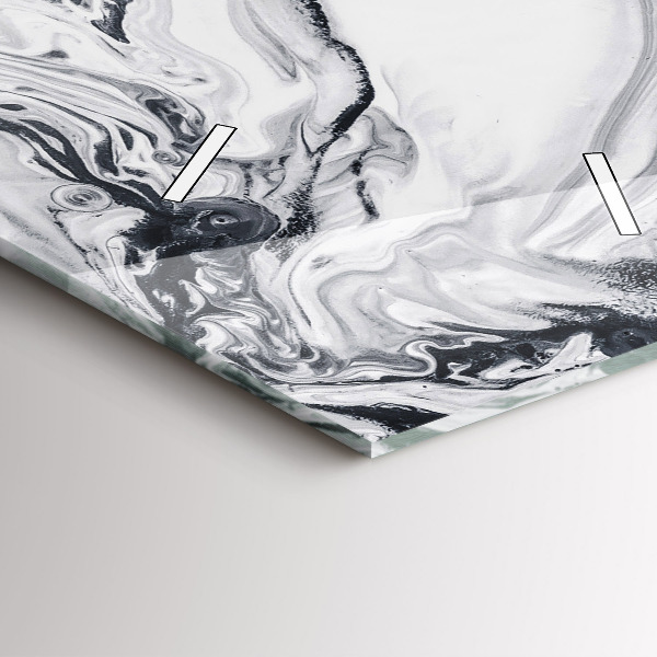 Horloge rectangulaire verticale 'Marbre à l''encre abstrait'