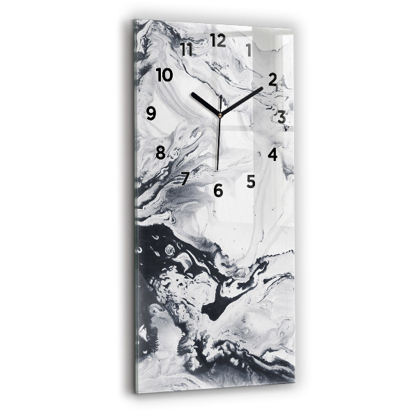 Horloge rectangulaire verticale 'Marbre à l''encre abstrait'