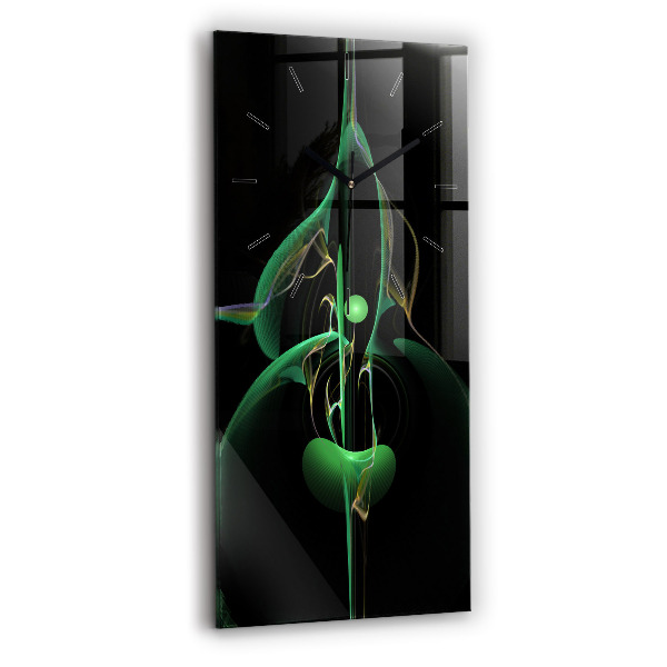 Horloge murale verticale Abstraction verte