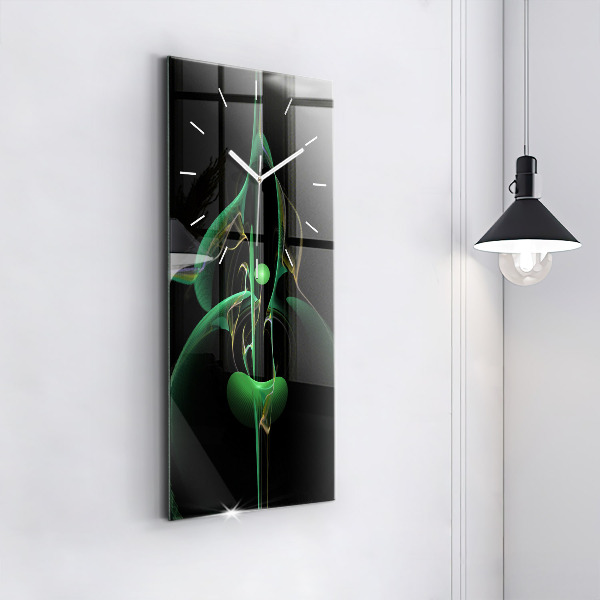 Horloge murale verticale Abstraction verte