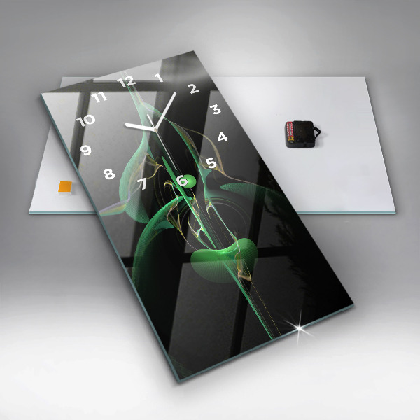 Horloge murale verticale Abstraction verte
