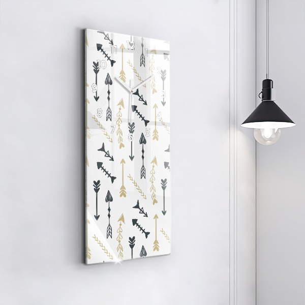 Horloge rectangulaire verticale Motif hipster géométrique