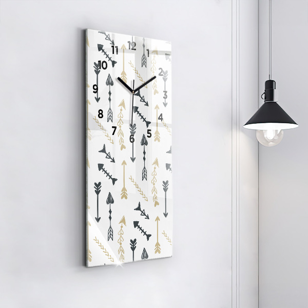 Horloge rectangulaire verticale Motif hipster géométrique