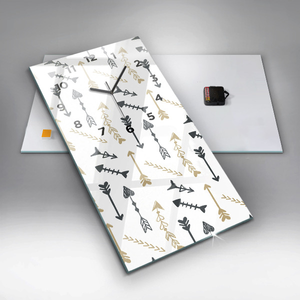 Horloge rectangulaire verticale Motif hipster géométrique