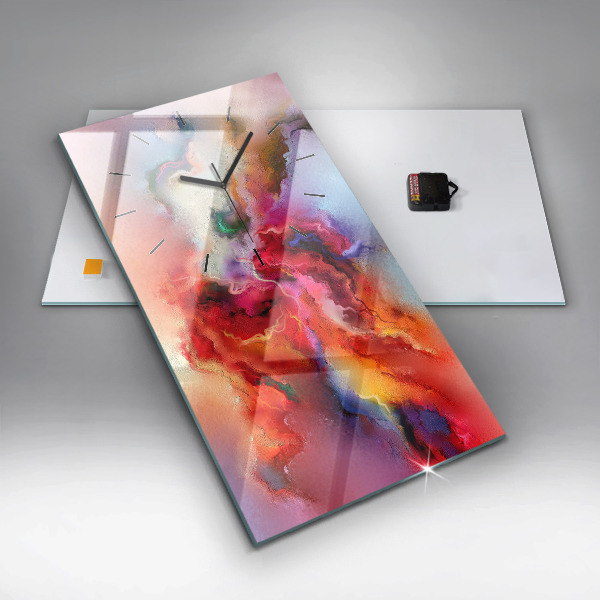 Horloge rectangulaire verticale Peinture renversée