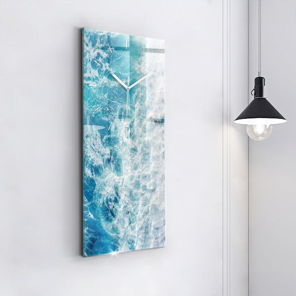 Horloge rectangulaire verticale 'Vagues de l''océan'