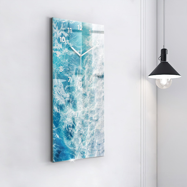 Horloge rectangulaire verticale 'Vagues de l''océan'