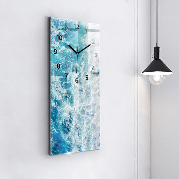 Horloge rectangulaire verticale 'Vagues de l''océan'