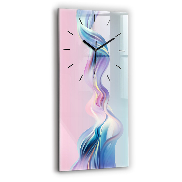 Horloge murale verticale Abstraction de vague pastel