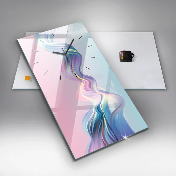 Horloge murale verticale Abstraction de vague pastel