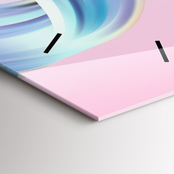 Horloge murale verticale Abstraction de vague pastel