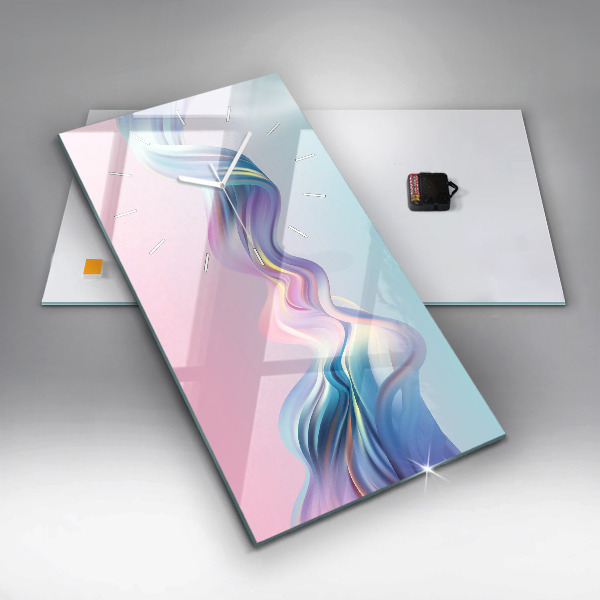 Horloge murale verticale Abstraction de vague pastel