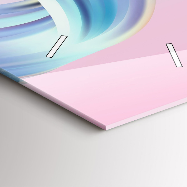 Horloge murale verticale Abstraction de vague pastel