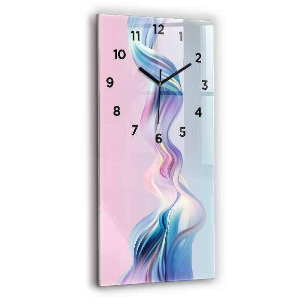 Horloge murale verticale Abstraction de vague pastel