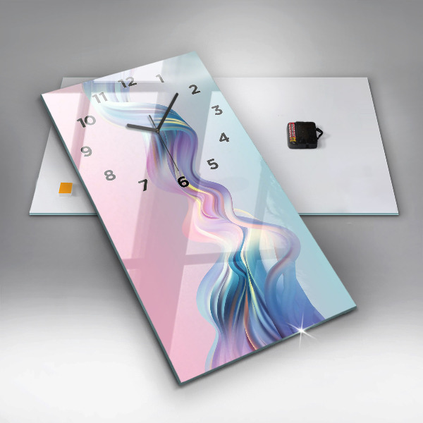 Horloge murale verticale Abstraction de vague pastel