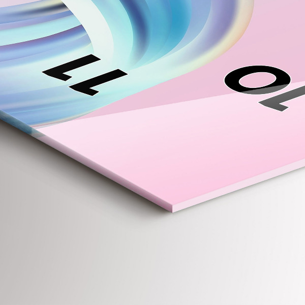 Horloge murale verticale Abstraction de vague pastel