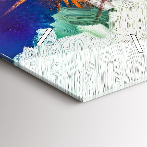 Horloge rectangulaire verticale Fleurs abstraites