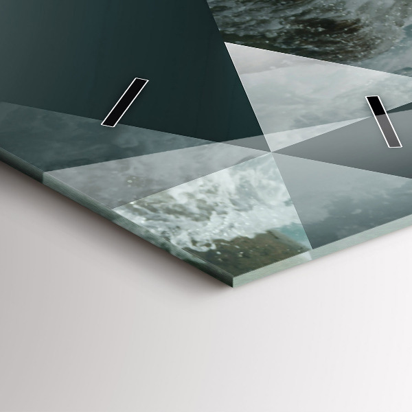 Horloge rectangulaire verticale Vagues de la mer abstraites