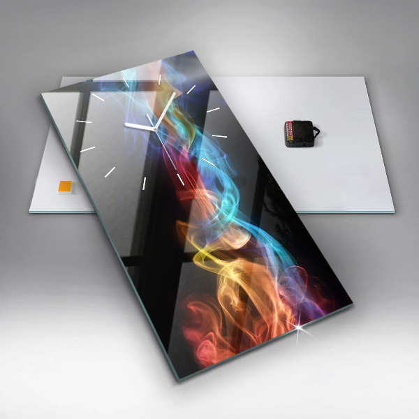 Horloge rectangulaire verticale Lignes colorées abstraites