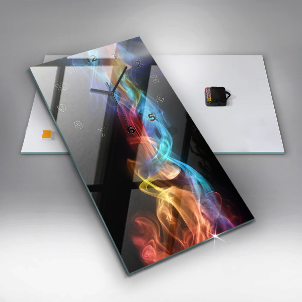 Horloge rectangulaire verticale Lignes colorées abstraites