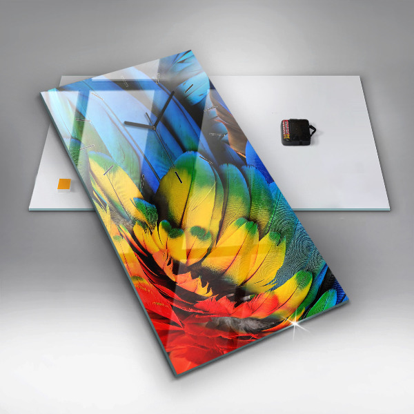 Horloge murale verticale 'Ailes d''oiseaux colorées'