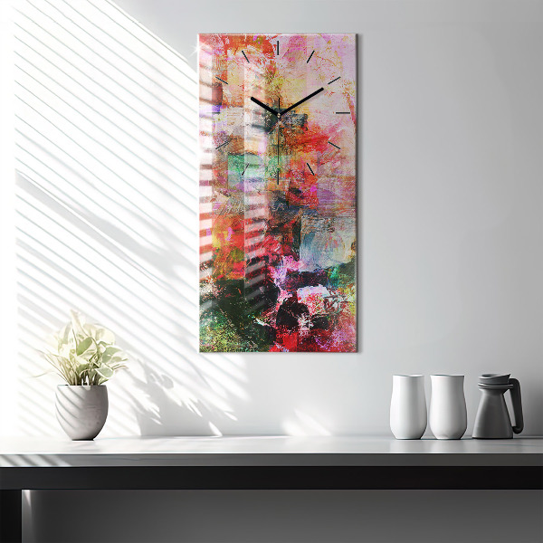 Horloge rectangulaire verticale Composition abstraite